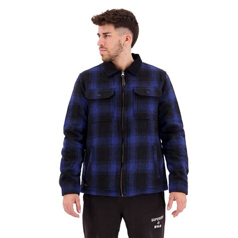 Superdry Hunting Wool Overshirt Blue Buy And Offers On Dressinn