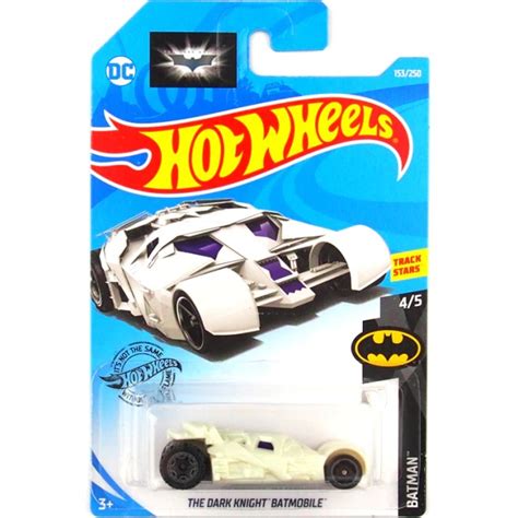 Carrinho Hot Wheels Batmóvel Batmobile Tumbler Branco Batman The Dark Knight DC Comics Mattel