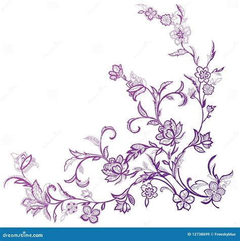 Flower And Vines Pattern Stock Illustration Illustration Of Curves