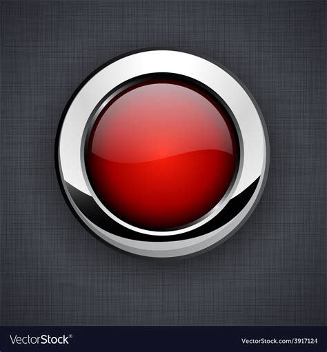 Glossy 3d Red Button Royalty Free Vector Image