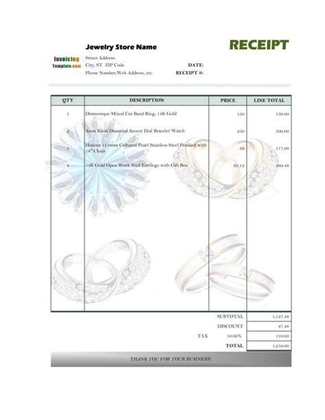 Jewelry Invoice Template