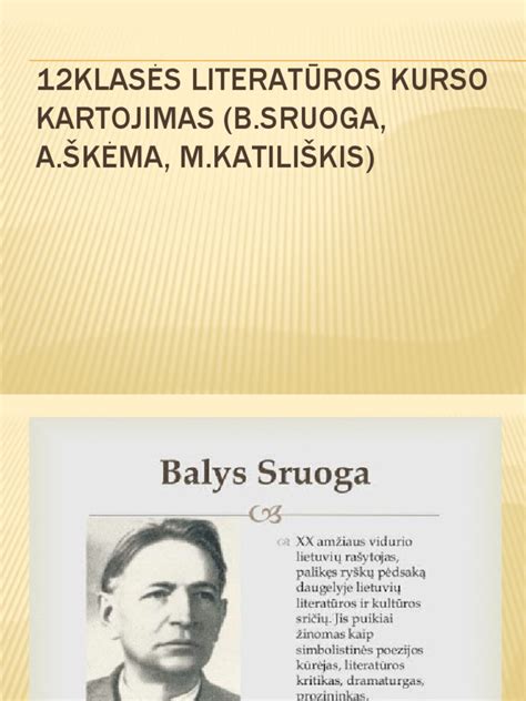 12 Klases Literaturos Kurso Kartojimas B Sruoga A Skema M Katiliskis Pdf