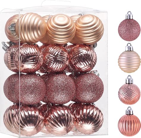 Amazon Valery Madelyn Christmas Ornaments Set 24ct Rose Gold