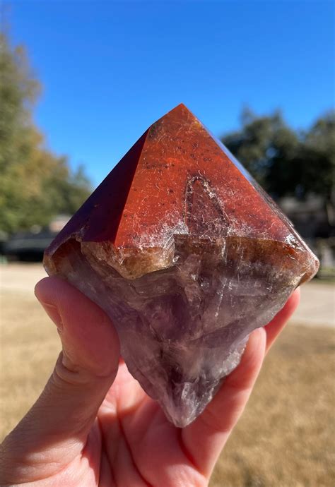 Trigonic Record Keeper Red Cap Super Seven Amethyst Root Etsy