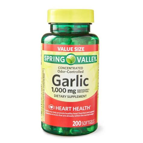 Spring valley Garlic 1000 Mcg Gélules dail odeur contrôlée 200