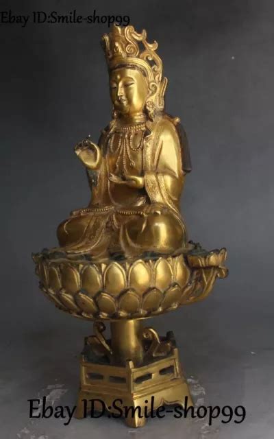 Tibet Purple Bronze K Gold Gild Kwan Yin Guanyin Tara Buddha