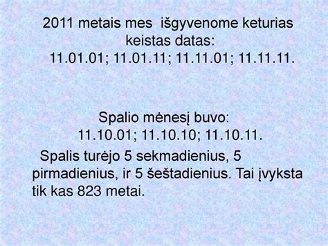 Metais Mes I Gyvenome Keturias Keistas Datas Ppt Atsisi Sti