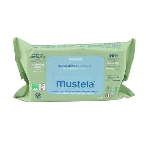 Lingette nettoyante Compostable Mustela Toilette et change de bébé