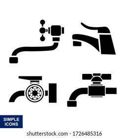 Set Faucet Vector Icons Isolated Black Stock Vector Royalty Free