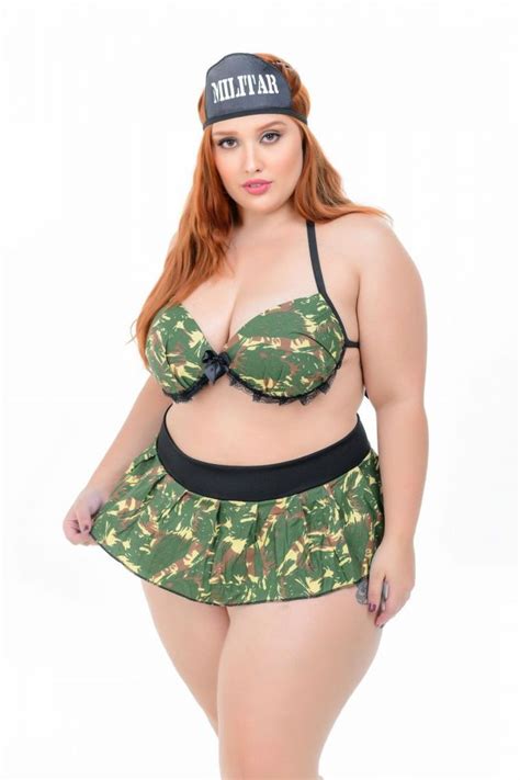 Beth Lingerie Sex Shop FANTASIA PLUS SIZE BOJO MILITAR II CAMUFLADA