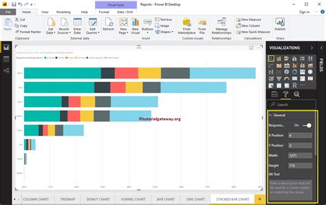 Dar formato a gráfico de barras apiladas en Power BI R Marketing Digital