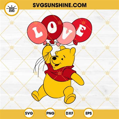 Winnie Pooh In Honey Heart Svg Winnie Heart Svg Pooh Valentine Svg