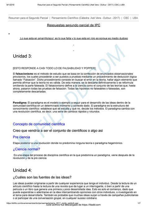 Resumen Para El Segundo Parcial Pensamiento Cientifico Asti Vera