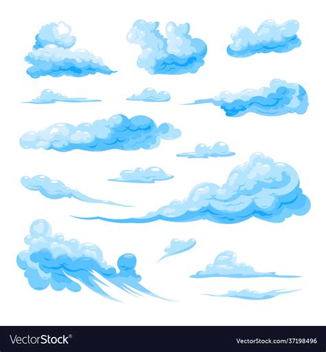 Sky Clouds Set On White Background Royalty Free Vector Image