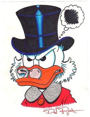 Comicsvalue Disney Don Rosa Original Art HAND DRAWN SIGNED Donald