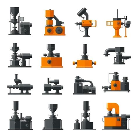 Premium Vector A Collection Of Different Types Of Industrial Machinery