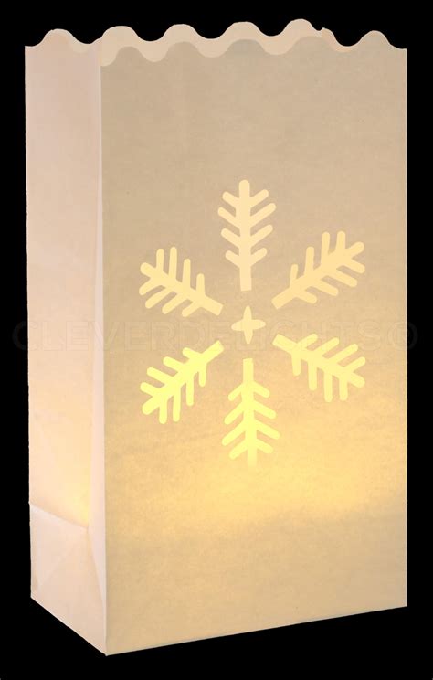 Amazon Cleverdelights White Snowflake Luminary Bags Count