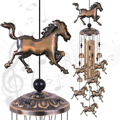 Solawindchime Horse Wind Chimes Outdoor Horse Bronze Wind