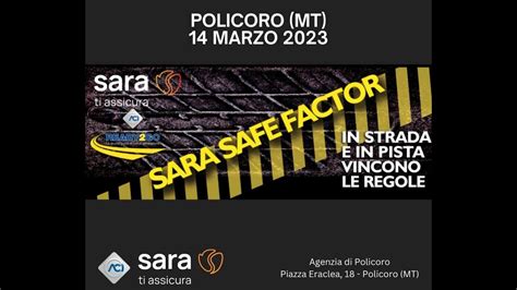 Sara Safe Factor La Guida Responsabile Si Impara A Scuola Policoro