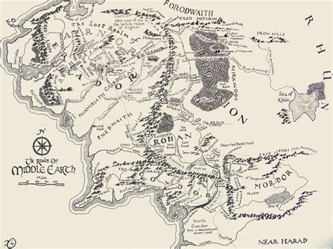 Middle Earth Map Lord Of The Rings