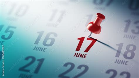 June 17 written on a calendar to remind you an important appoint Stock ...