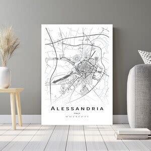 Alessandria Map Italy City Map With High Details Printable Map Poster ...