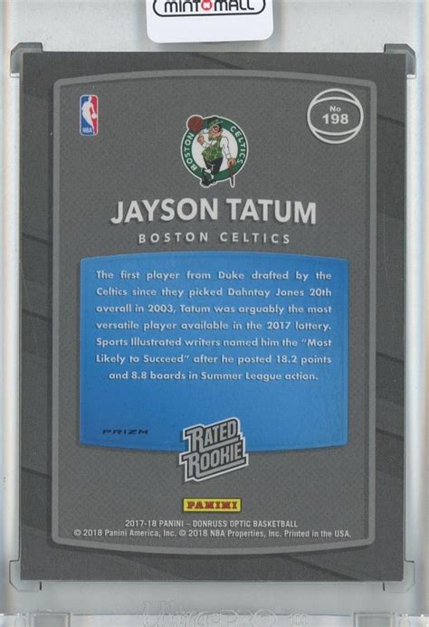 Mint Donruss Optic Basketball Jayson Tatum Base