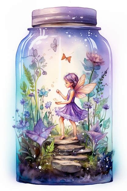 Premium Ai Image There Is A Fairy In A Jar With A Butterfly On It Generative Ai