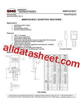 Mbrf Ct Datasheet Pdf Sangdest Microelectronic Nanjing Co Ltd