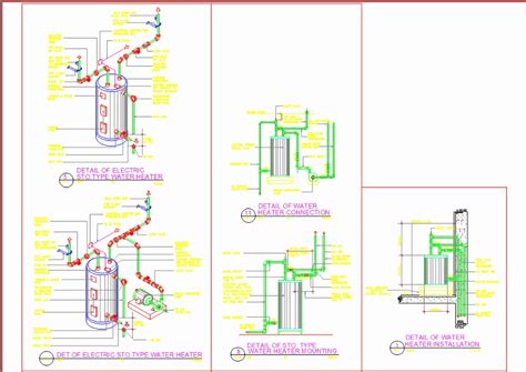 Isometric Detail Of Electric Water Heater 205 05 Kb Bibliocad