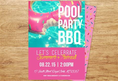 Pool Party Invitation Bbq Invitation Summer Birthday Bbq Etsy