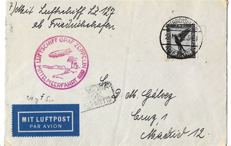 Luftpost Luftschiff Graf Zeppelin Mittelmeerfahrt 1929 Kaufen Auf