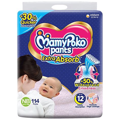 Buy Mamypoko Pants Extra Absorb Diaper Up To 12 Hours Absorption NB