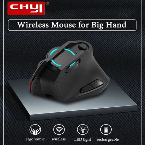 CHYI ratón Vertical inalámbrico ergonómico 2 4G recargable óptico