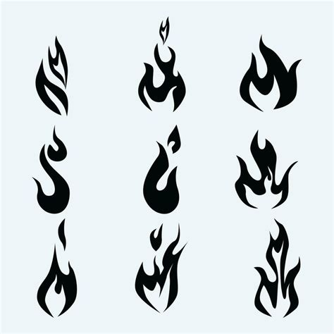 Set Of Fire Flames Stock Icon Vector Illustration 24085362 Vector Art