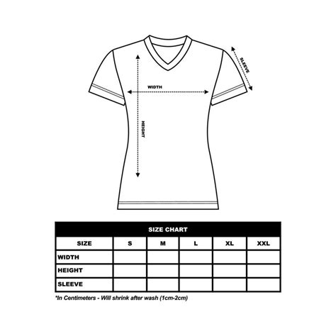 Short Sleeve T Shirt Size Chart Woman Round Square And V Neck