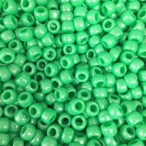 Green Pearl X Mm Pony Beads Dummy Clips Pram Charms Pony Beads