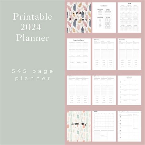 2024 Planner Dated 2024 Printable Planner Daily Weekly Monthly