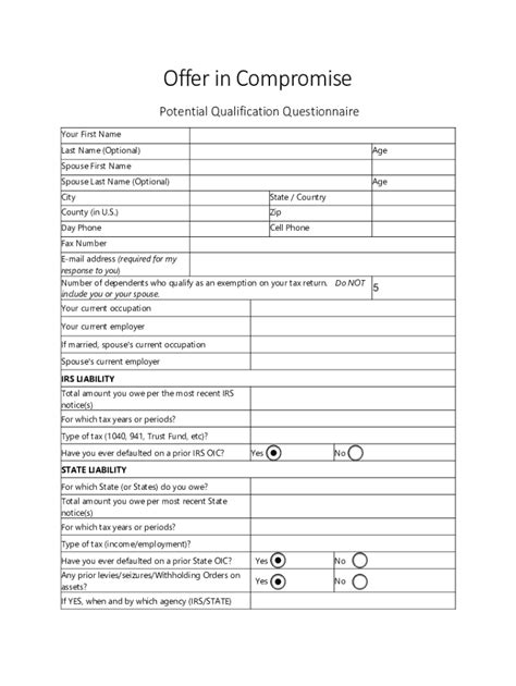 Fillable Online Form 656 L Offer In Compromise Fax Email Print Pdffiller