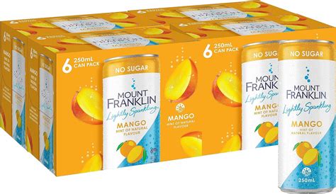 Mount Franklin Lightly Sparkling Water Mango Multipack Mini Cans X