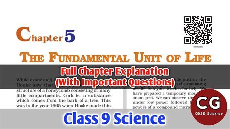 The Fundamental Unit Of Life Chapter Class Science Youtube