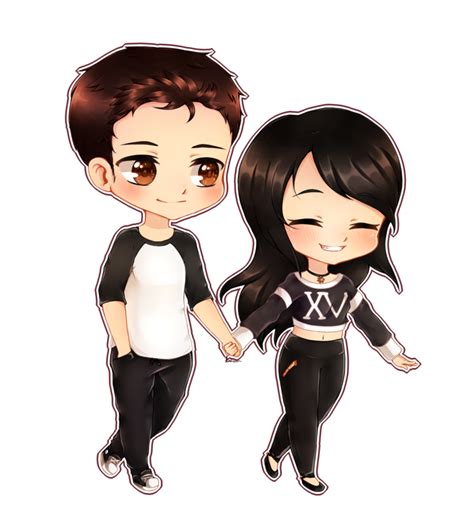 Commission Chibi Couple By Leniuu Chibi Couple Cute Couple Cartoon