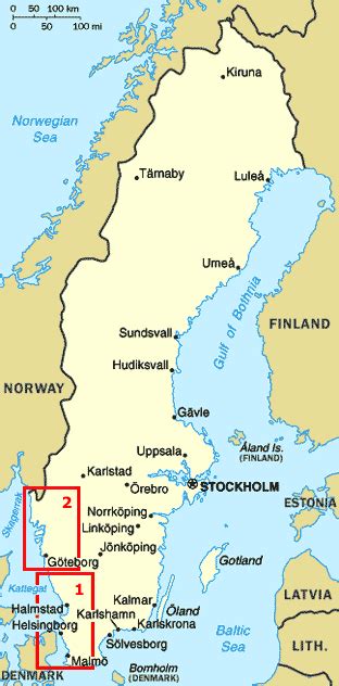 Bohuslan Sweden Southern Map - TravelsFinders.Com