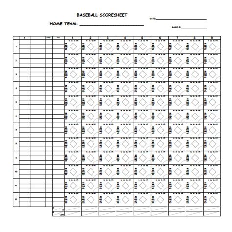 Free 8 Sample Baseball Score Sheet Templates In Pdf Ms Word Excel
