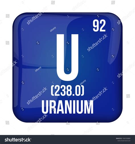 Uranium Symbolchemical Element Periodic Table On Vector De Stock