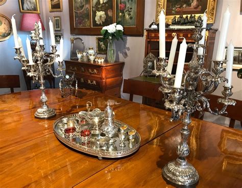 Pair Of Candlesticks In Silver Bronze XIXth