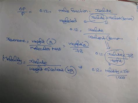 The Vapour Pressure Of Pure Benzene Is Mm Hg And The Vapour