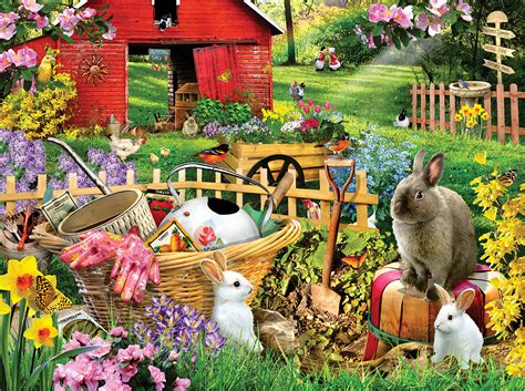 XXL Teile Lori Schory Garden Bunnies 500 Teile SUNSOUT Puzzle