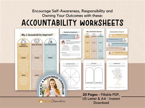 Accountability Worksheets For Teen Adults Encouraging Ownership