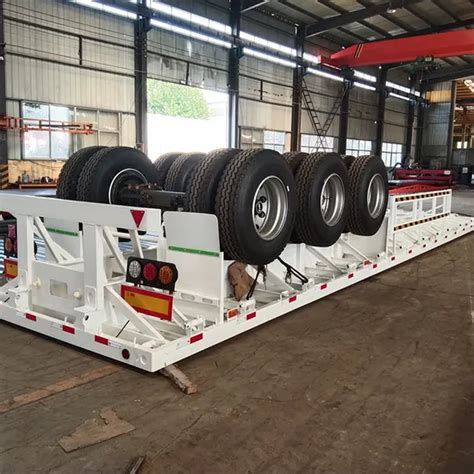 Domi Container Super Single Tire Flatbed Trailer Malaysia Ton Axle